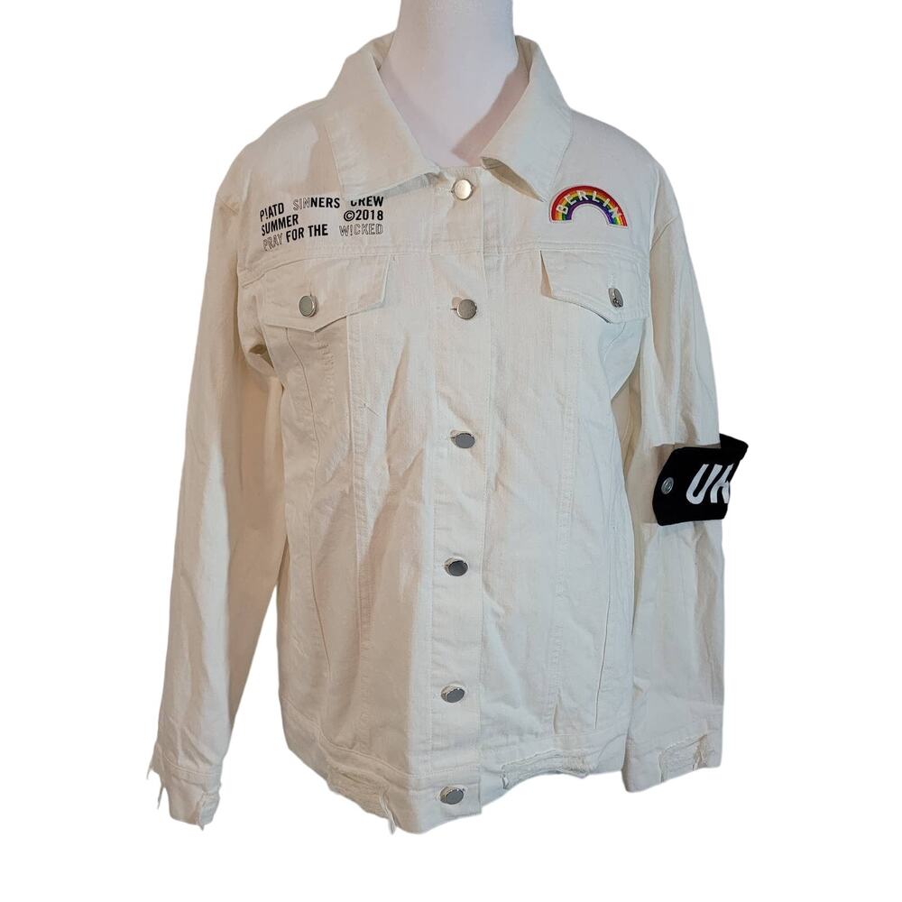 Panic! At The Disco Size S Pray For The‎ Wicked 2018 Official White Jean Jacket